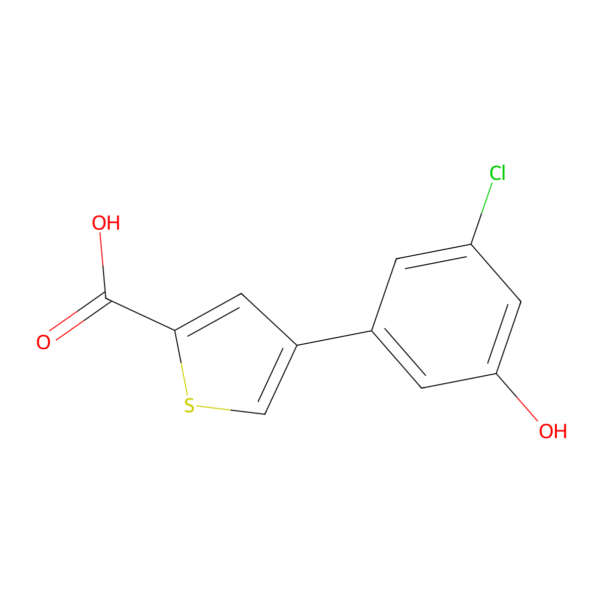 5-(2-Carboxythiophene-4-YL)-3-chlorophenol molecular structure, CAS 1262003-03-1