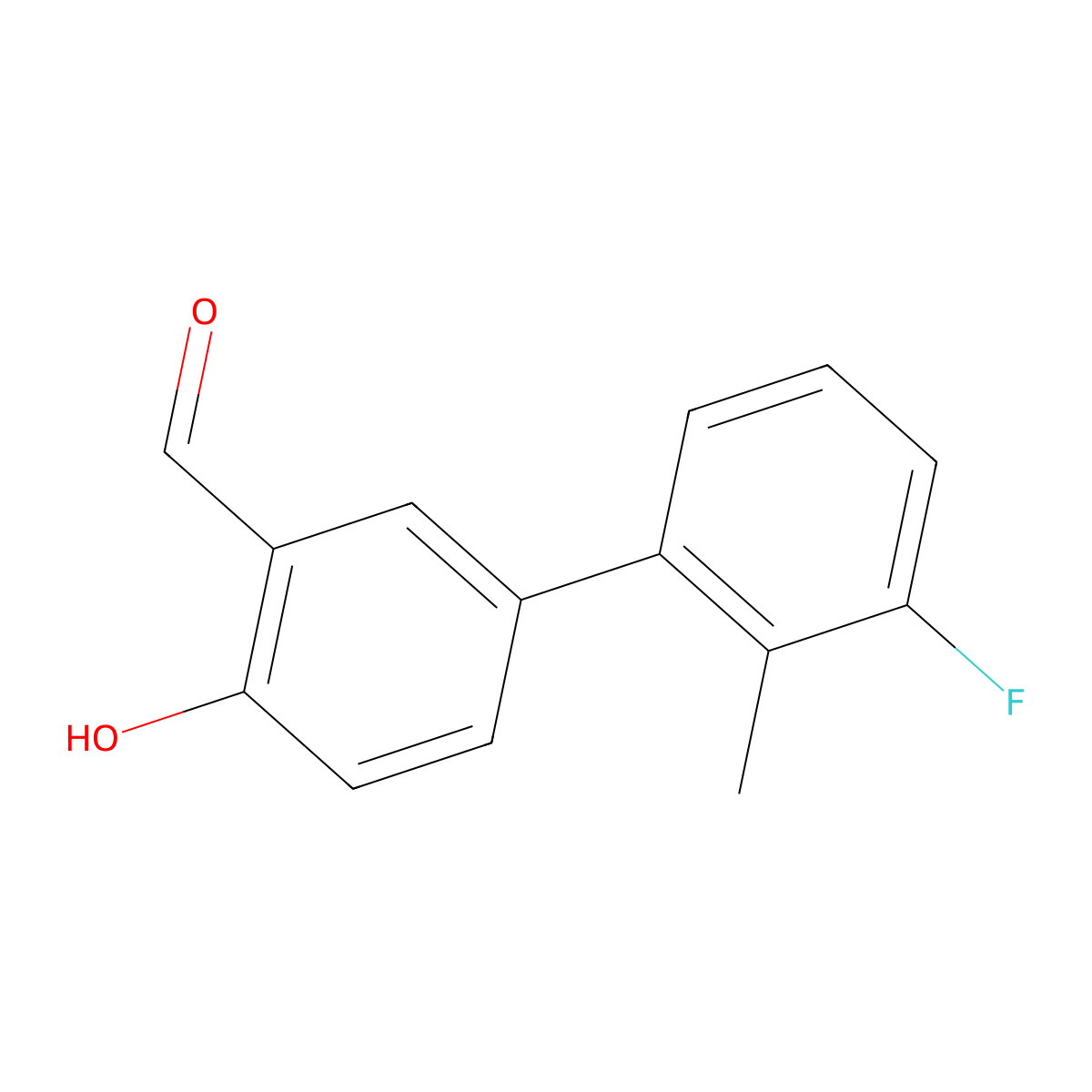 4-(3-Fluoro-2-methylphenyl)-2-formylphenol molecular structure, CAS 1262003-18-8
