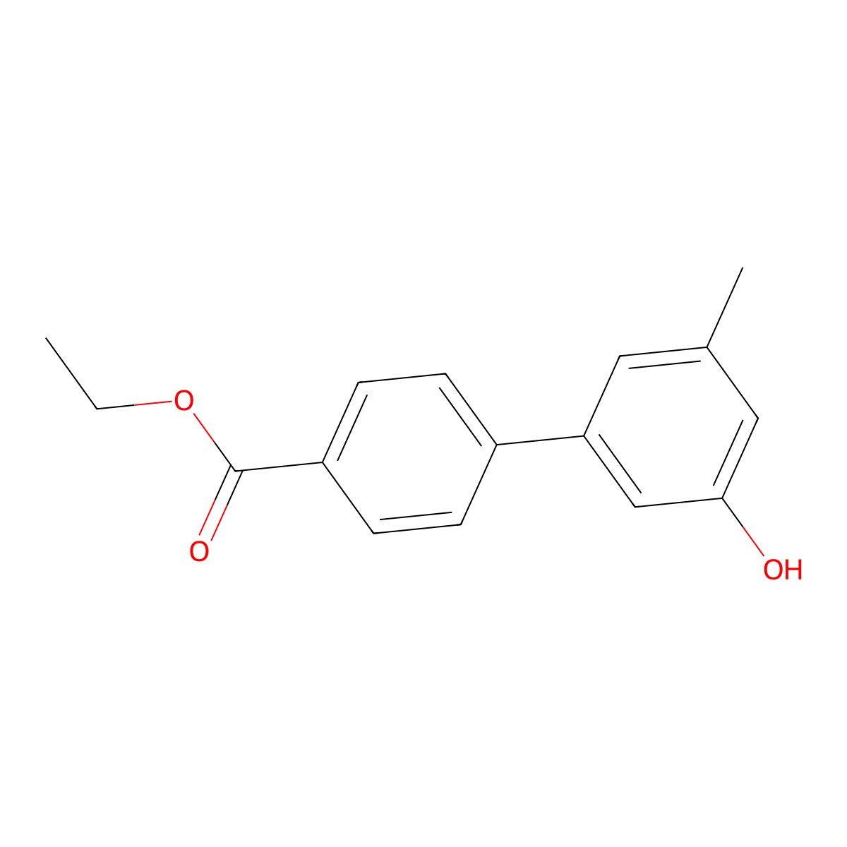 5-(4-Ethoxycarbonylphenyl)-3-methylphenol molecular structure, CAS 1262003-23-5