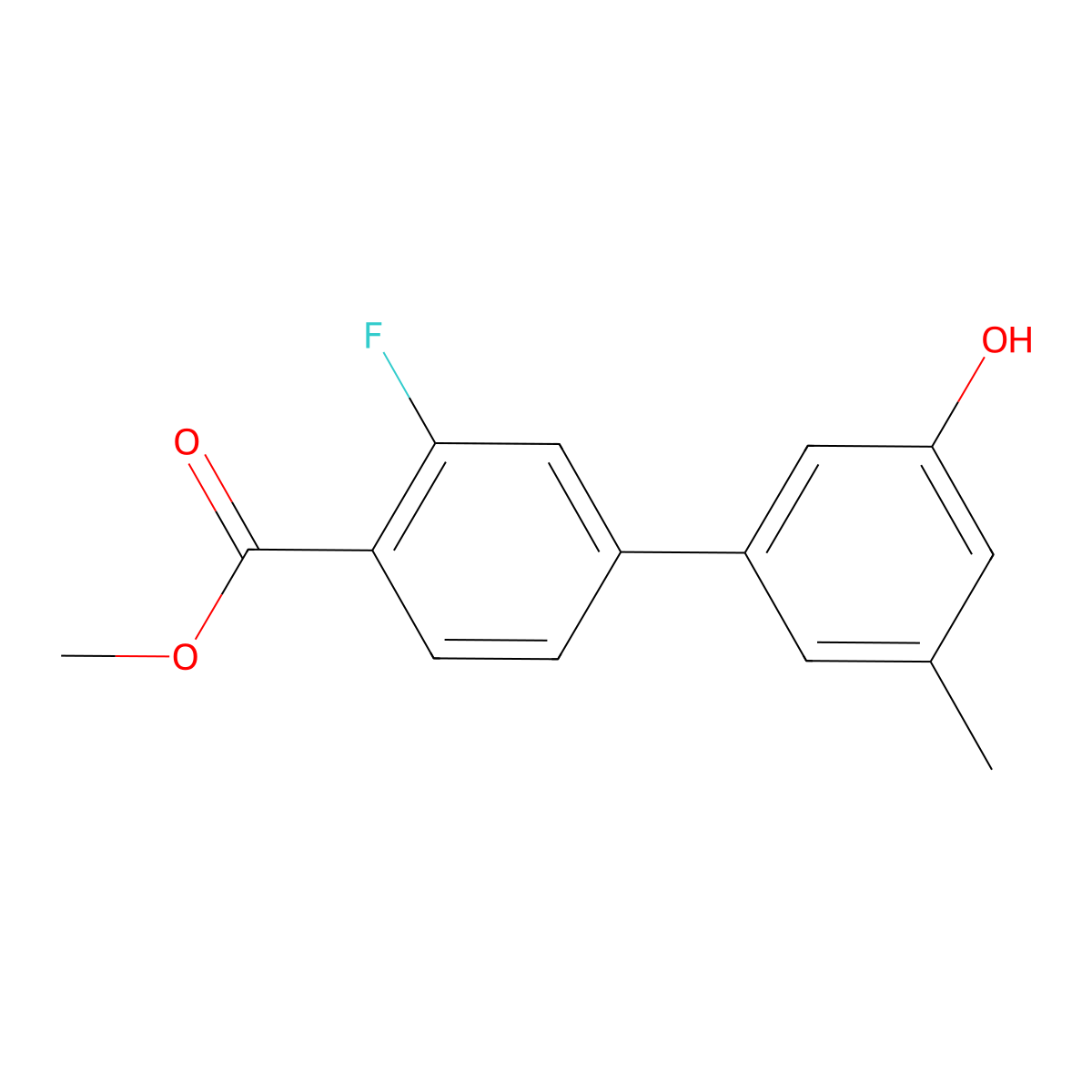 5-(3-Fluoro-4-methoxycarbonylphenyl)-3-methylphenol molecular structure, CAS 1262003-33-7