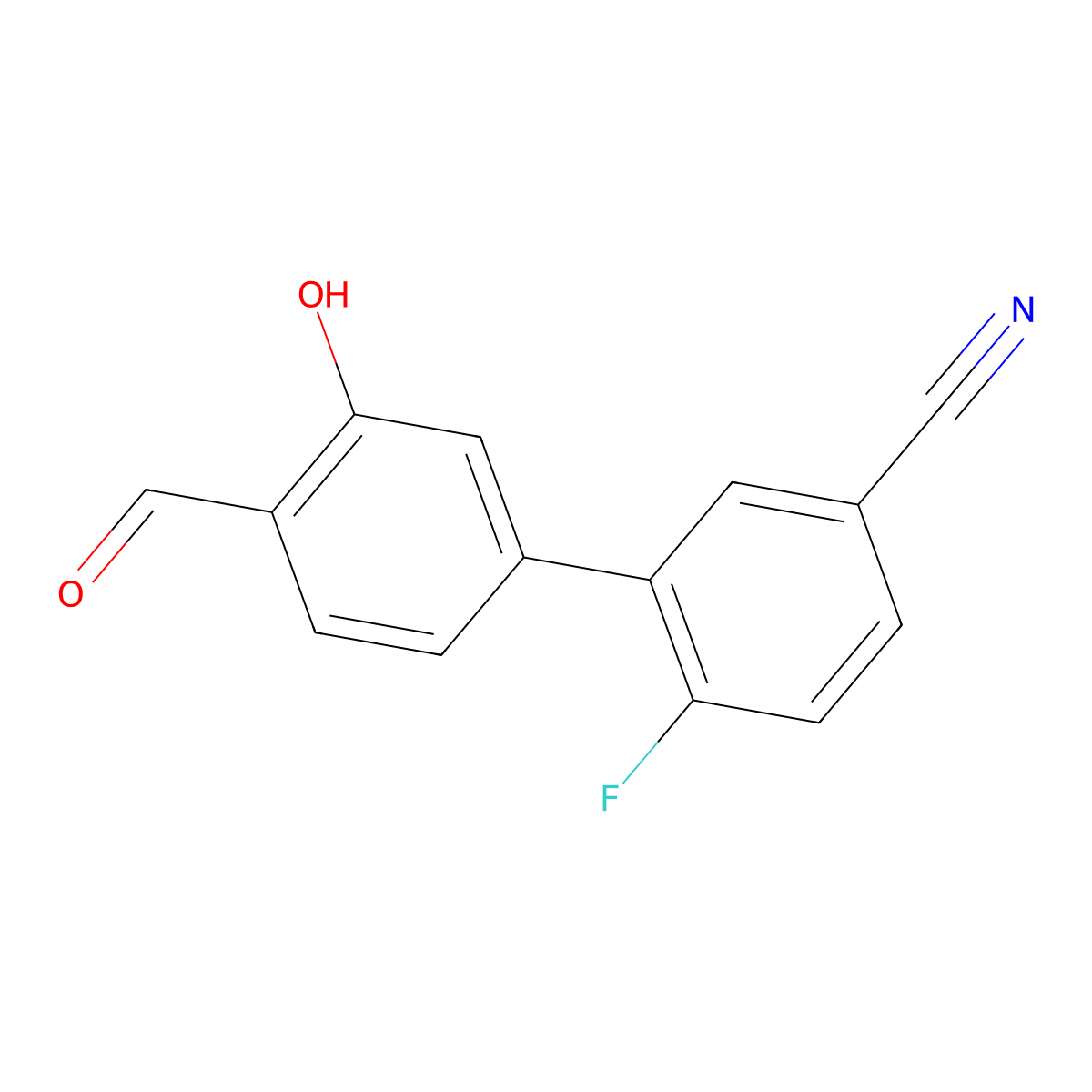 5-(5-Cyano-2-fluorophenyl)-2-formylphenol molecular structure, CAS 1262003-34-8