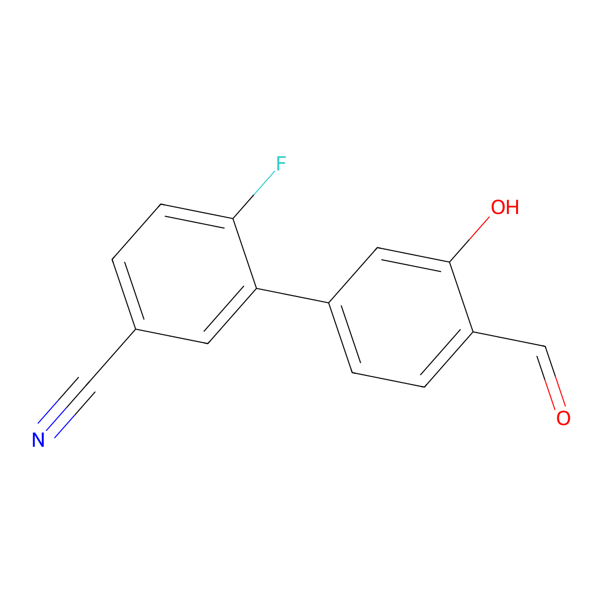 5-(5-Cyano-2-fluorophenyl)-2-formylphenol molecular structure, CAS 1262003-34-8
