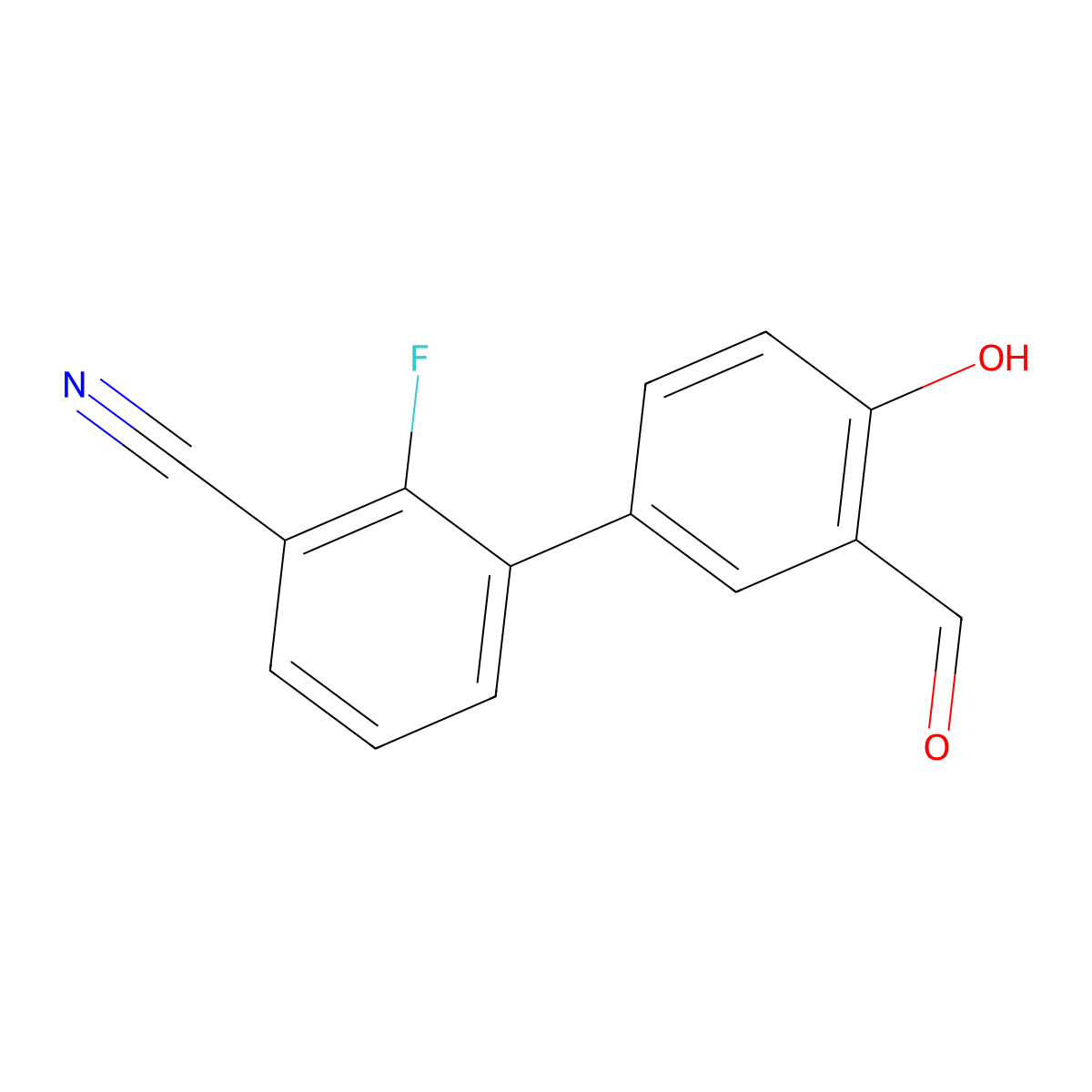 4-(3-Cyano-2-fluorophenyl)-2-formylphenol molecular structure, CAS 1262003-37-1