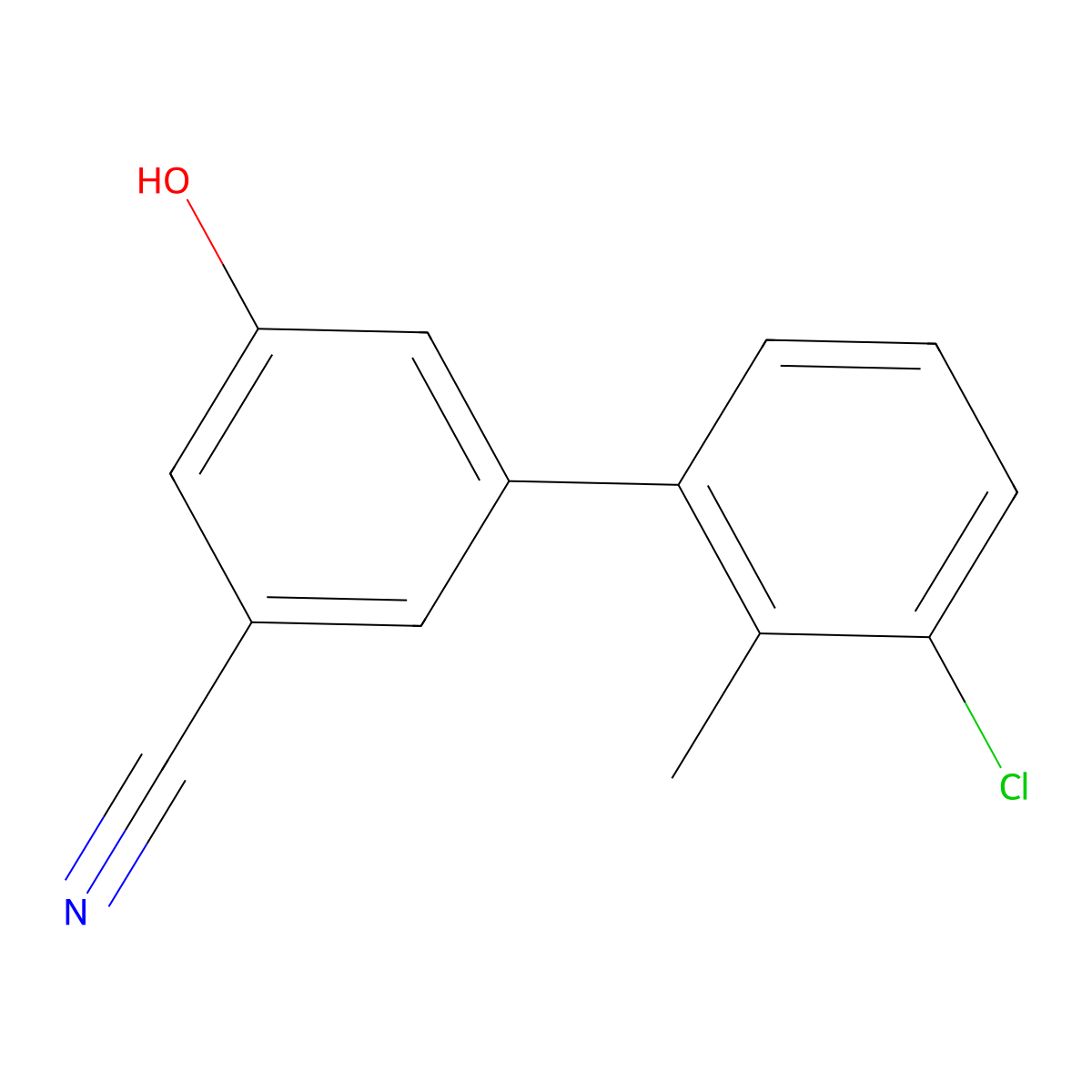 5-(3-Chloro-2-methylphenyl)-3-cyanophenol molecular structure, CAS 1262003-42-8