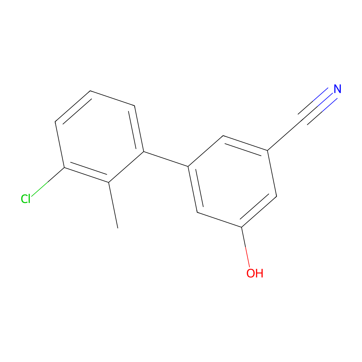 5-(3-Chloro-2-methylphenyl)-3-cyanophenol molecular structure, CAS 1262003-42-8