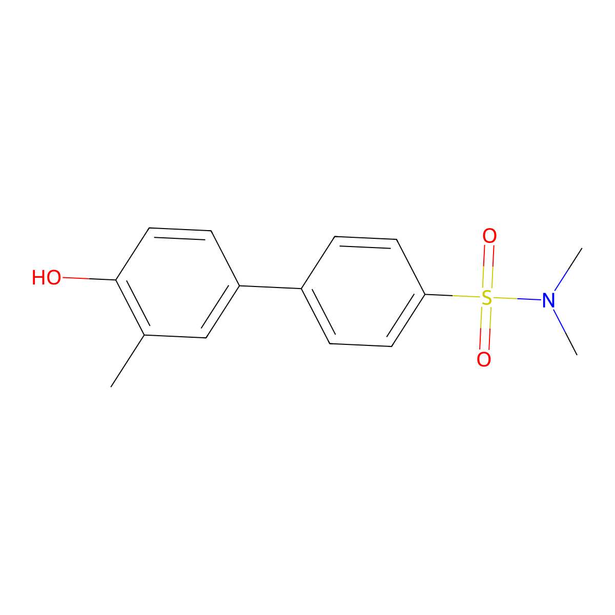 4-(4-N,N-Dimethylsulfamoylphenyl)-2-methylphenol molecular structure, CAS 1262003-44-0