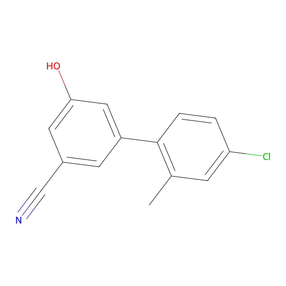 5-(4-Chloro-2-methylphenyl)-3-cyanophenol molecular structure, CAS 1262003-50-8
