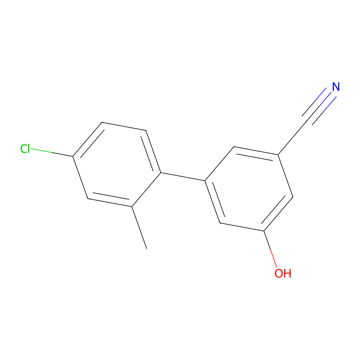 5-(4-Chloro-2-methylphenyl)-3-cyanophenol molecular structure, CAS 1262003-50-8