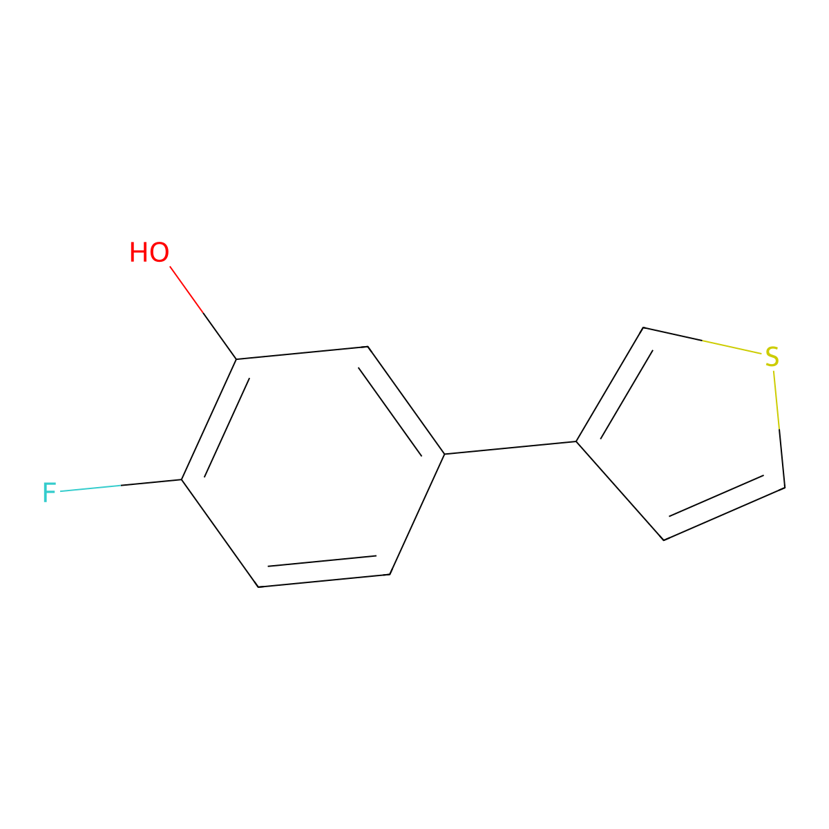 2-Fluoro-5-(thiophen-3-YL)phenol molecular structure, CAS 1262003-52-0