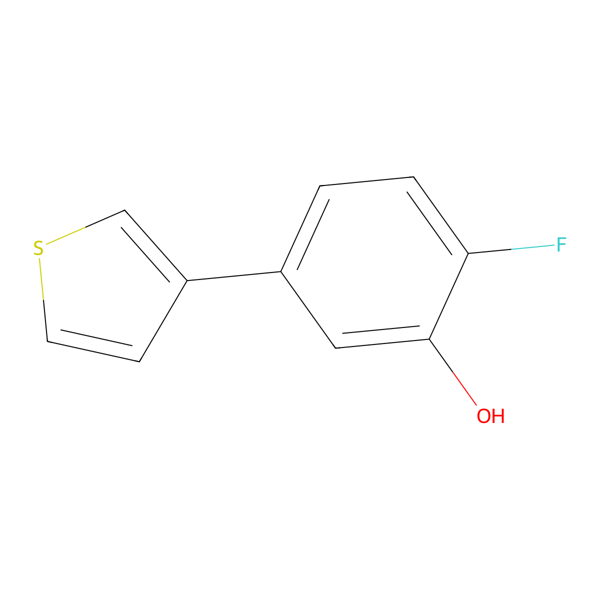 2-Fluoro-5-(thiophen-3-YL)phenol molecular structure, CAS 1262003-52-0