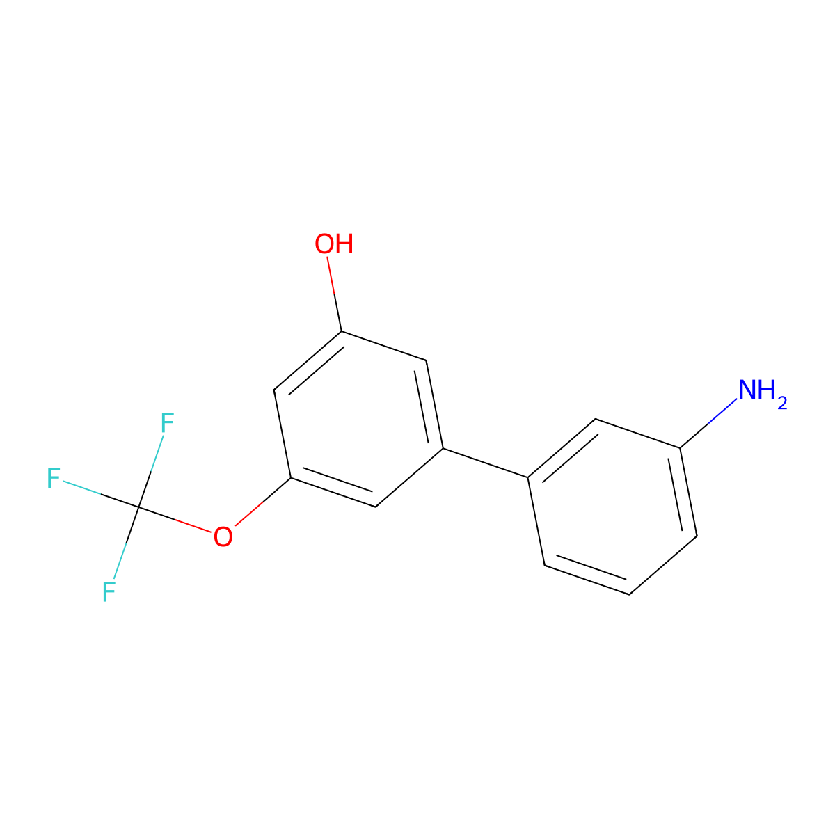 5-(3-Aminophenyl)-3-trifluoromethoxyphenol molecular structure, CAS 1262003-62-2