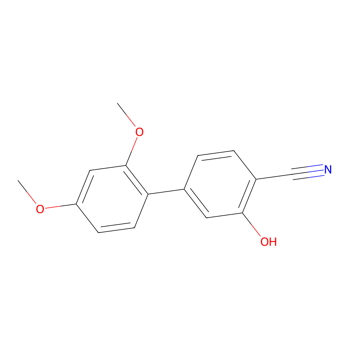 2-Cyano-5-(2,4-dimethoxyphenyl)phenol molecular structure, CAS 1262003-63-3