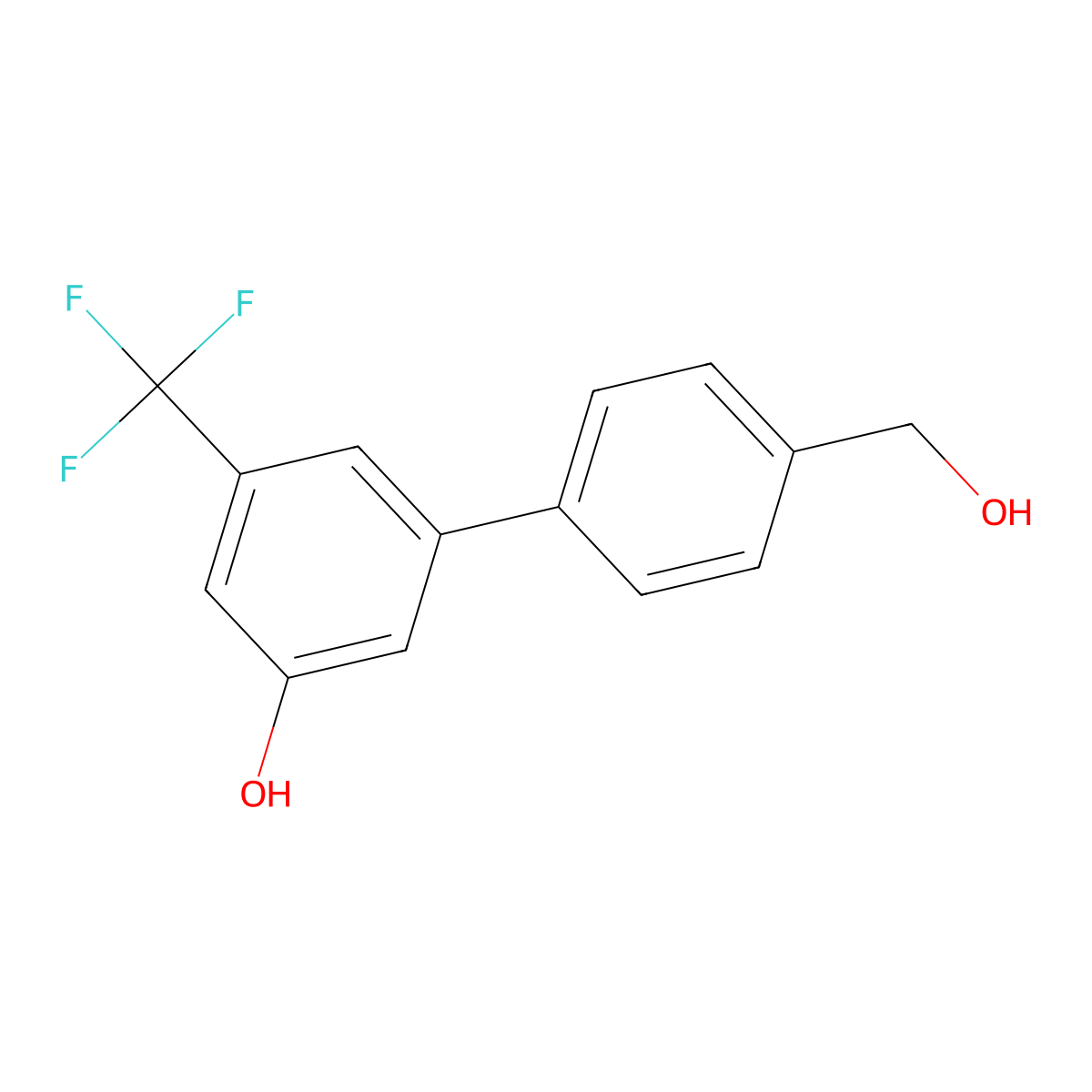 5-(4-Hydroxymethylphenyl)-3-trifluoromethylphenol molecular structure, CAS 1262003-64-4