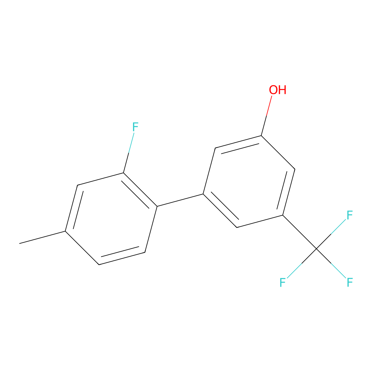 5-(2-Fluoro-4-methylphenyl)-3-trifluoromethylphenol molecular structure, CAS 1262003-67-7