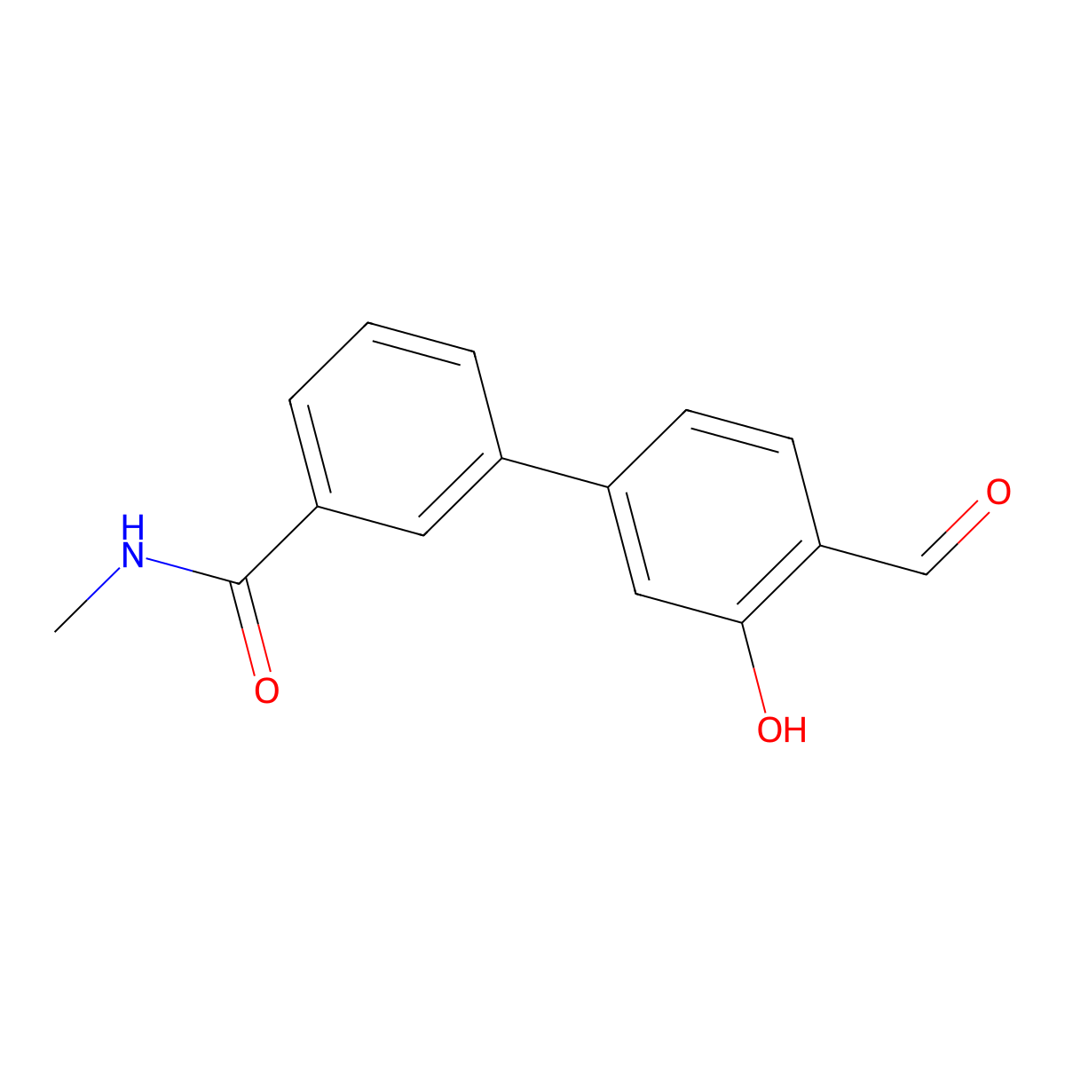2-Formyl-5-[3-(N-methylaminocarbonyl)phenyl]phenol molecular structure, CAS 1262003-90-6