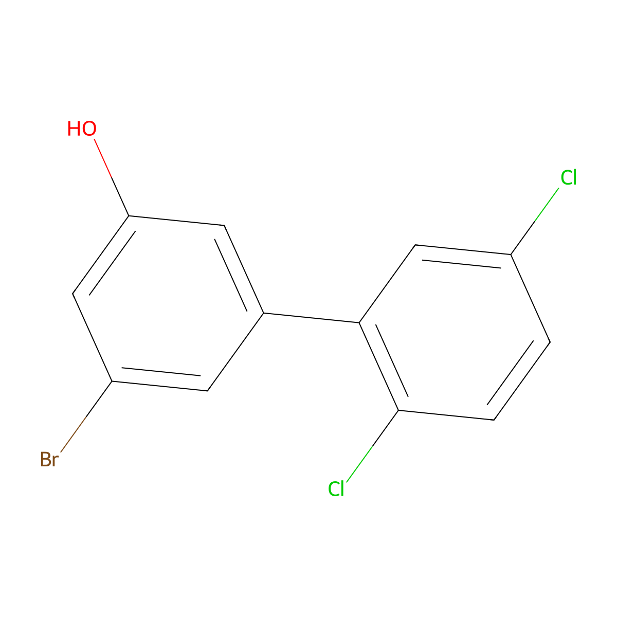 3-Bromo-5-(2,5-dichlorophenyl)phenol molecular structure, CAS 1262003-95-1