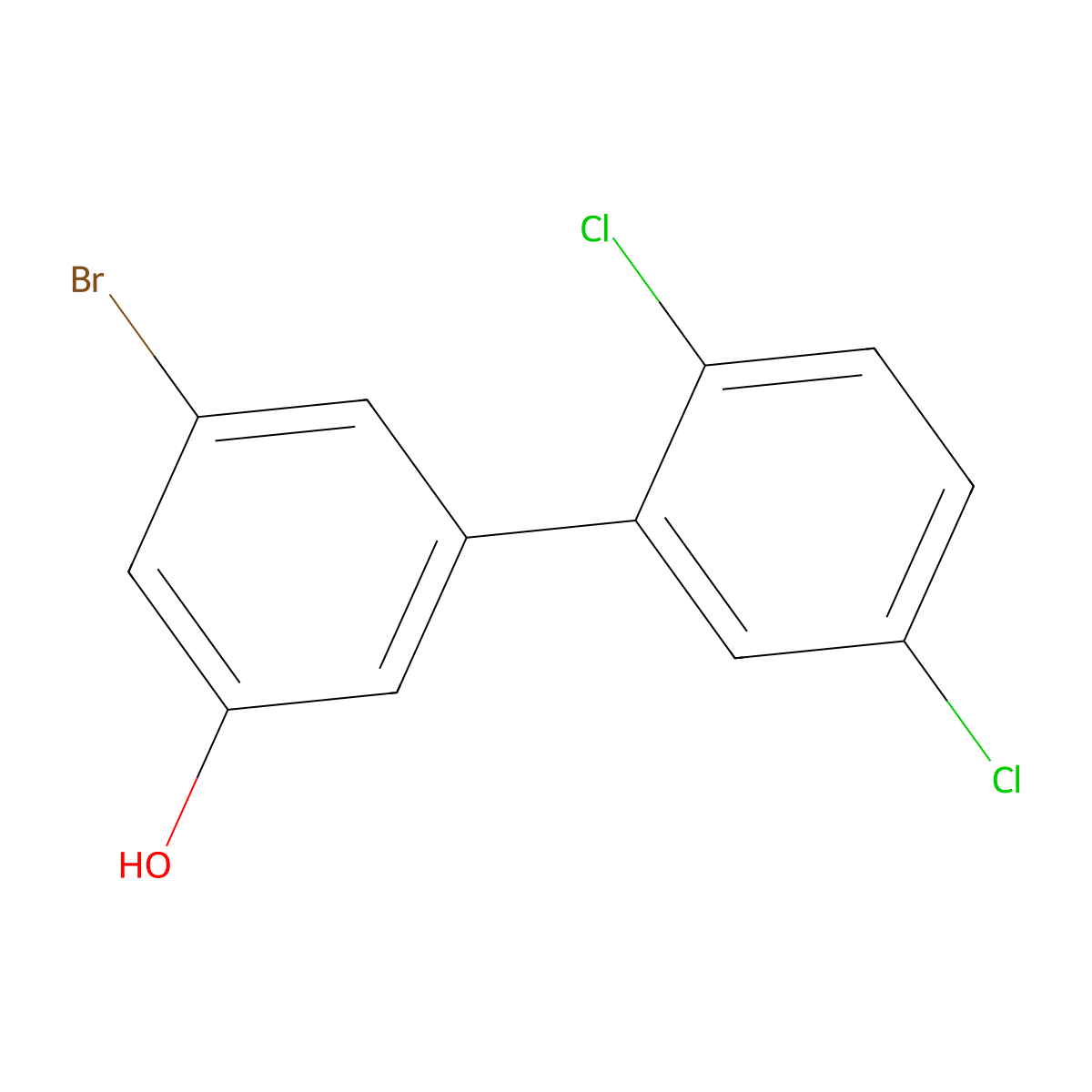 3-Bromo-5-(2,5-dichlorophenyl)phenol molecular structure, CAS 1262003-95-1
