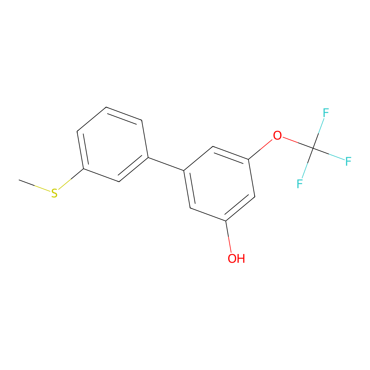 5-(3-Methylthiophenyl)-3-trifluoromethoxyphenol molecular structure, CAS 1262004-17-0