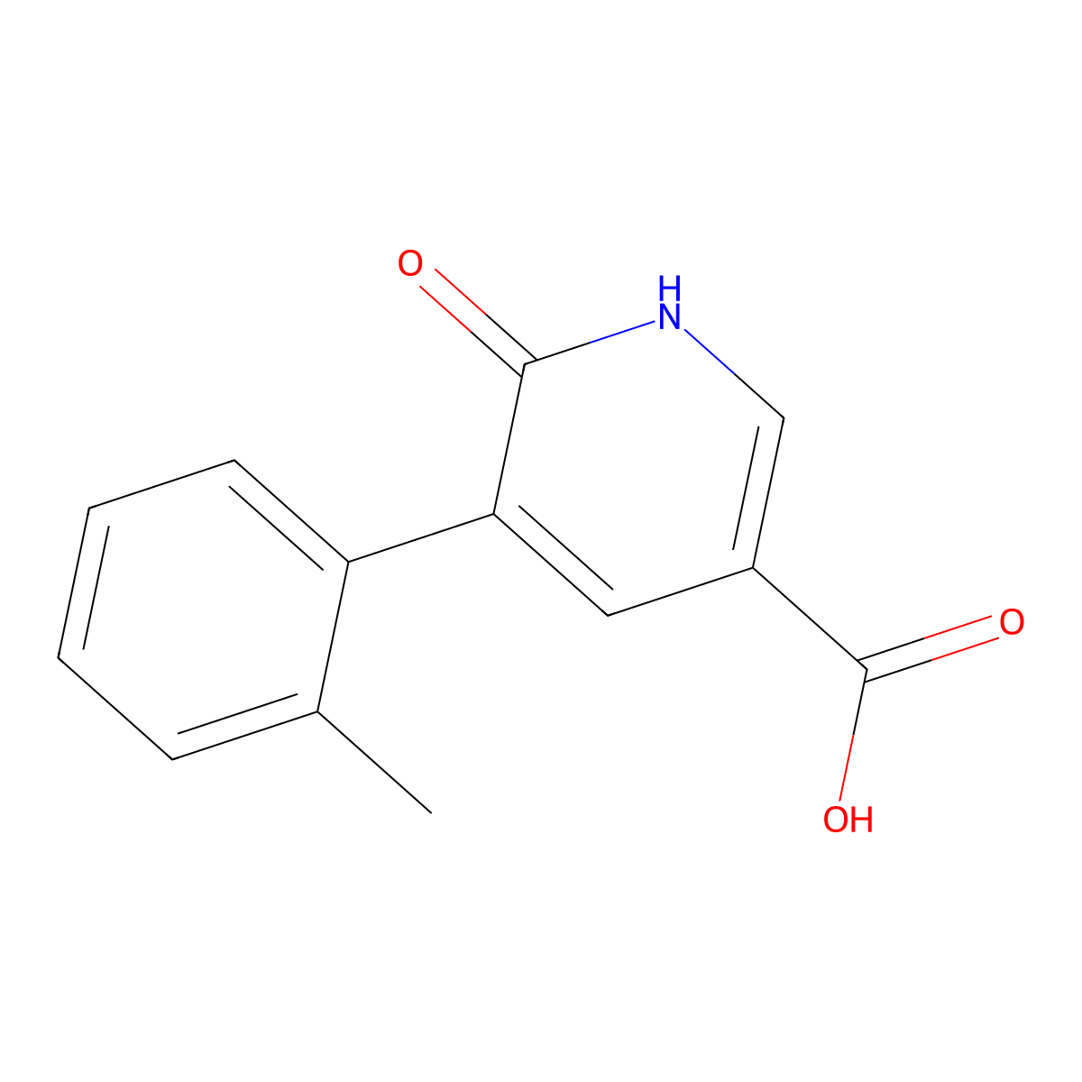 6-Hydroxy-5-(2-methylphenyl)nicotinic acid molecular structure, CAS 1262004-21-6