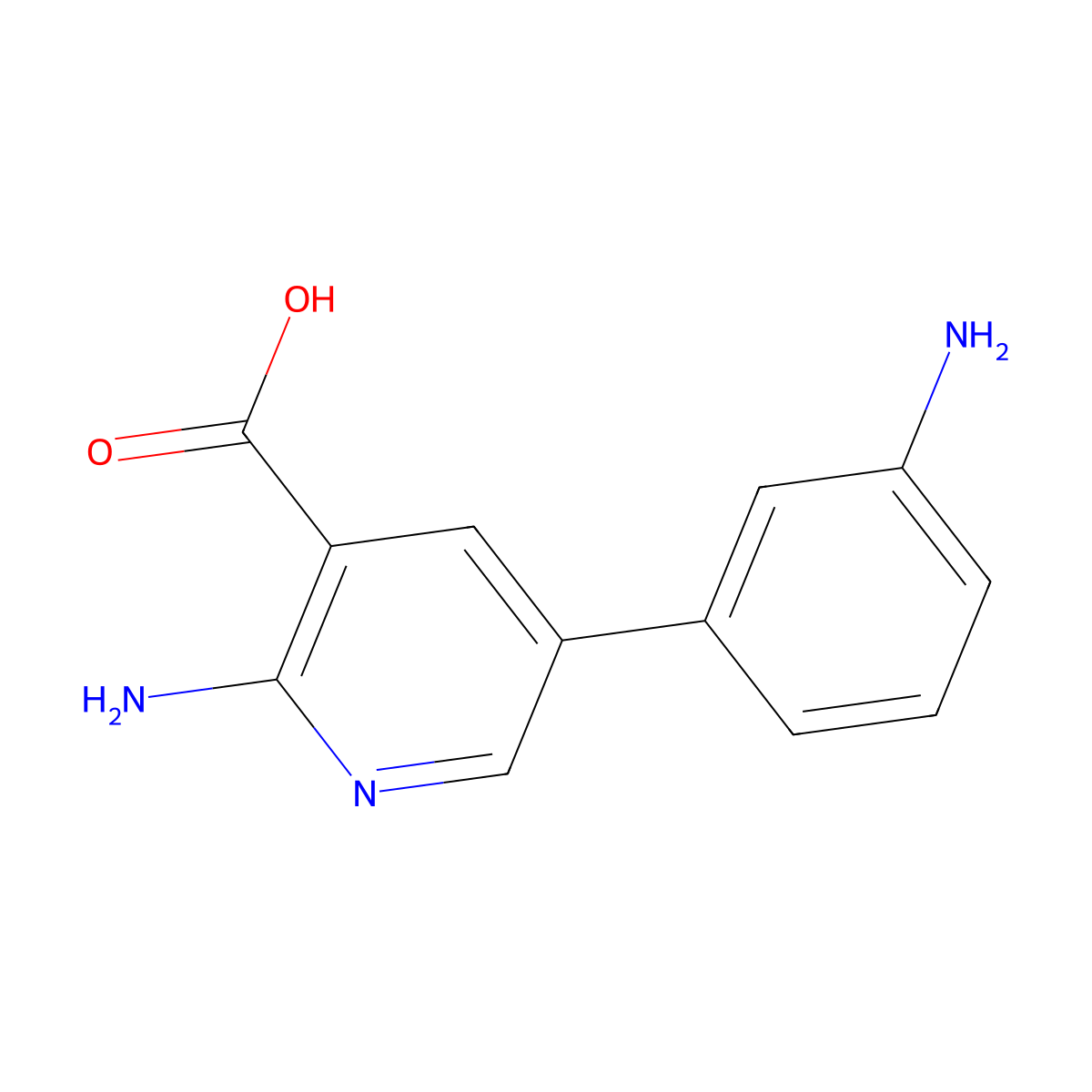 2-Amino-5-(3-aminophenyl)pyridine-3-carboxylic acid molecular structure, CAS 1262004-24-9