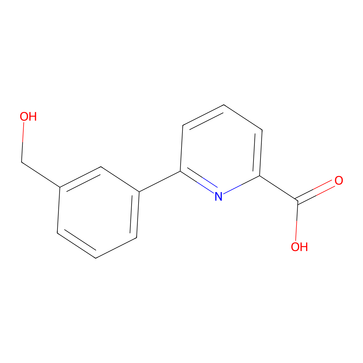 6-(3-(Hydroxymethyl)phenyl)picolinic acid molecular structure, CAS 1262004-32-9
