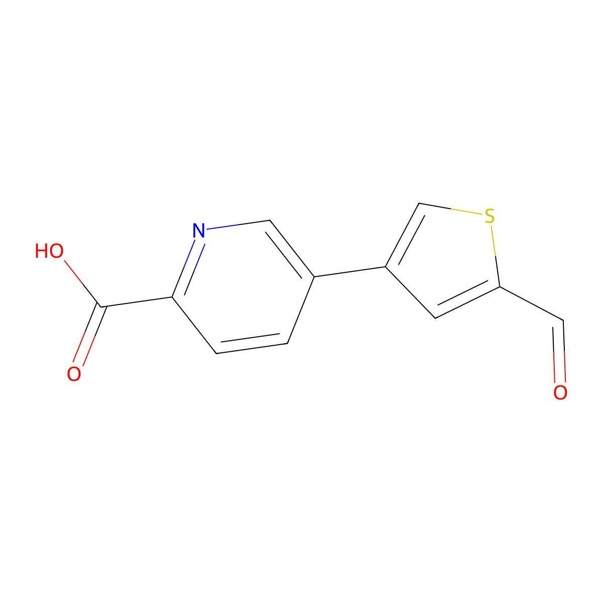 5-(2-Formylthiophen-4-YL)picolinic acid molecular structure, CAS 1262004-43-2