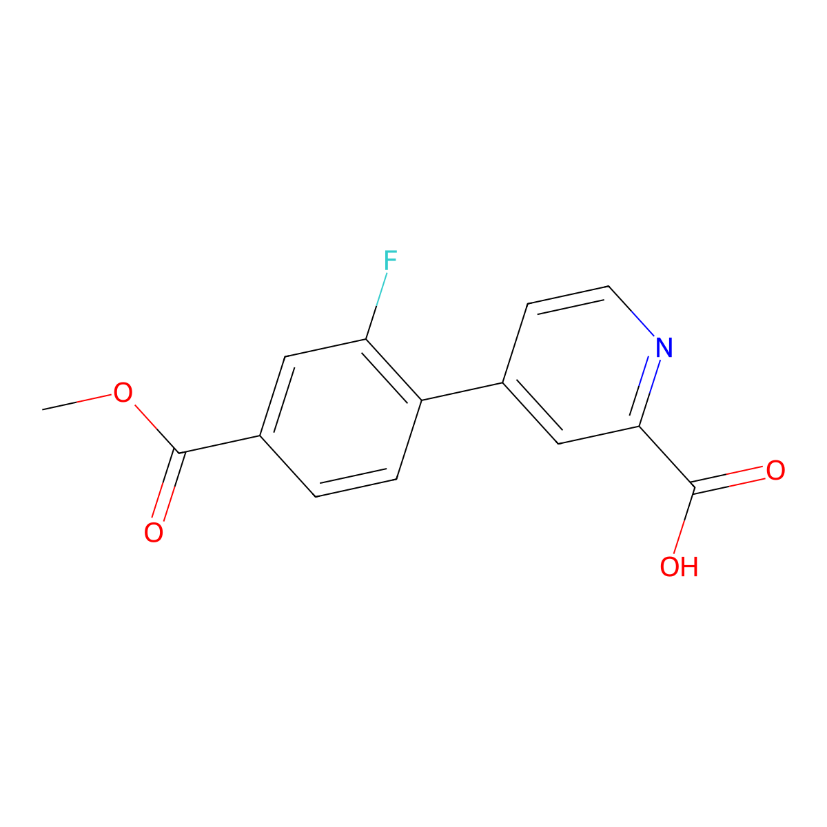 4-(2-Fluoro-4-methoxycarbonylphenyl)picolinic acid molecular structure, CAS 1262004-48-7