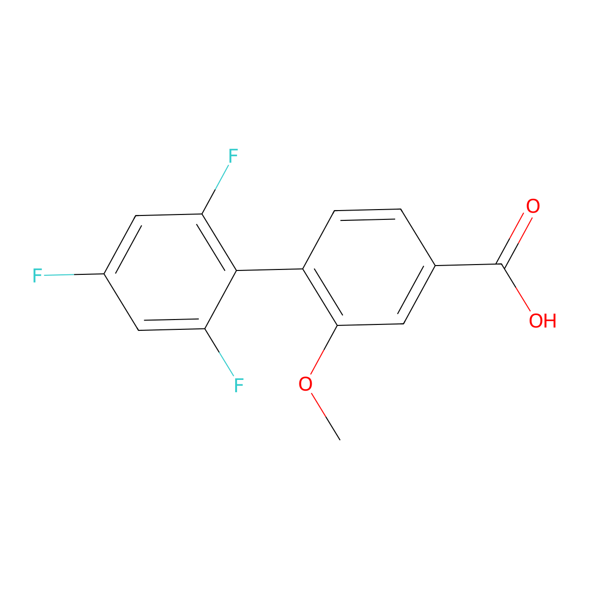 3-Methoxy-4-(2,4,6-trifluorophenyl)benzoic acid molecular structure, CAS 1262004-51-2