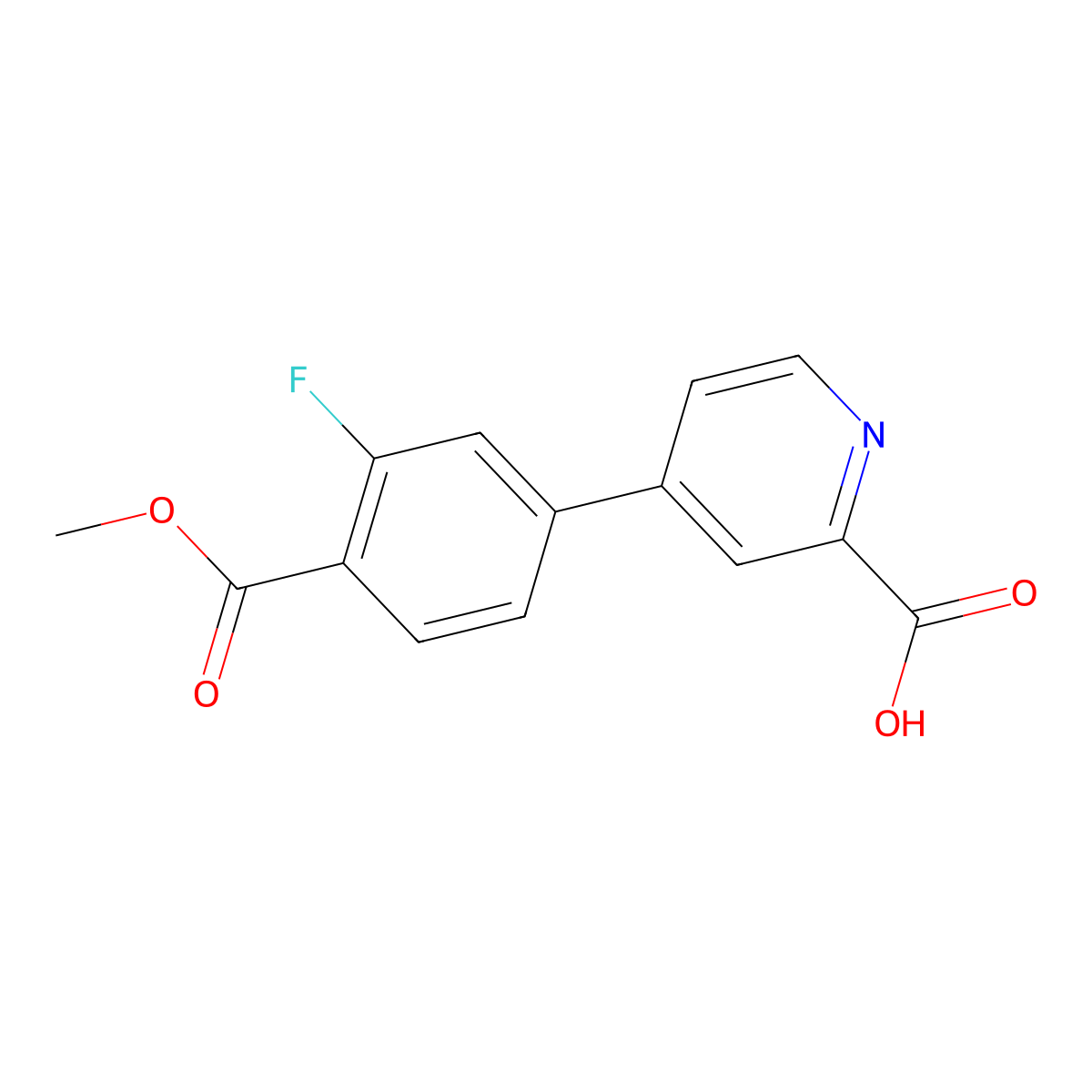 4-(3-Fluoro-4-methoxycarbonylphenyl)picolinic acid molecular structure, CAS 1262004-52-3