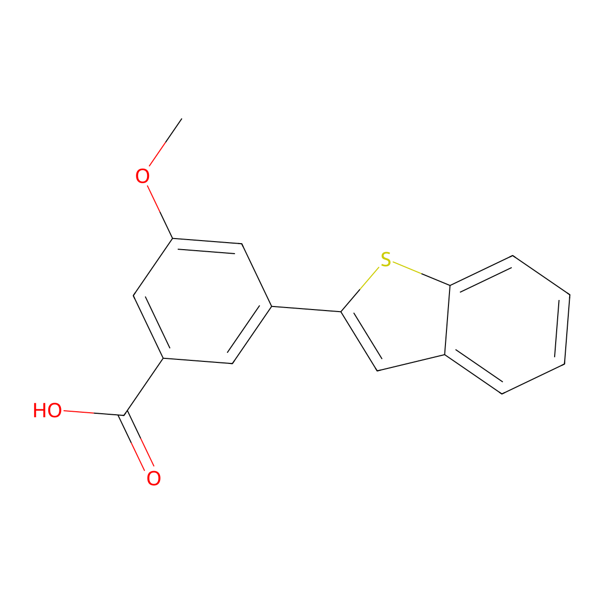 3-[Benzo(B)thiophen-2-YL]-5-methoxybenzoic acid molecular structure, CAS 1262004-59-0