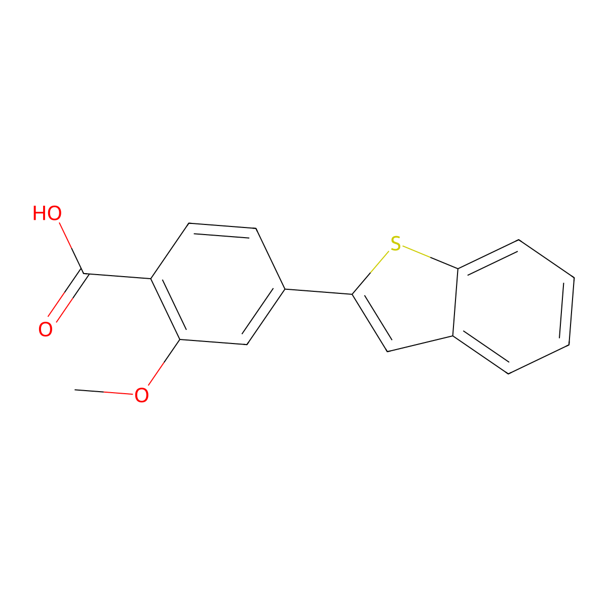 4-[Benzo(b)thiophen-2-yl]-2-methoxybenzoic acid molecular structure, CAS 1262004-61-4