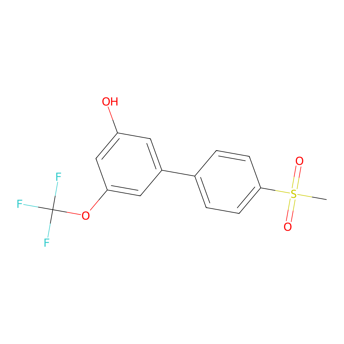 5-(4-Methylsulfonylphenyl)-3-trifluoromethoxyphenol molecular structure, CAS 1262004-64-7