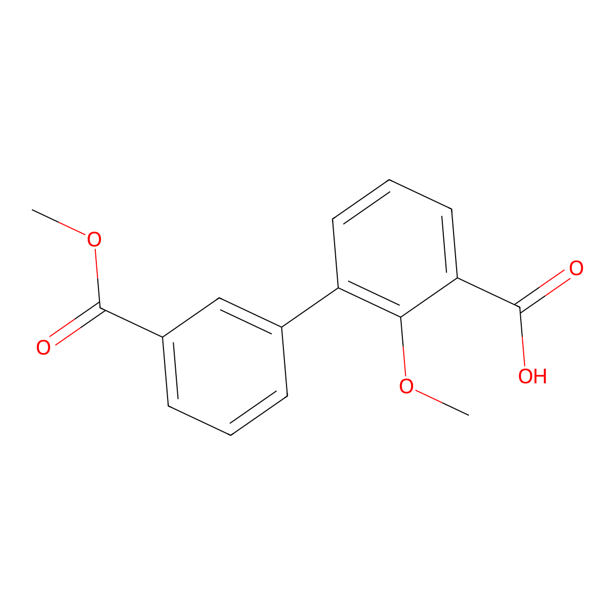 3-(3-Methoxycarbonylphenyl)-2-methoxybenzoic acid molecular structure, CAS 1262004-70-5