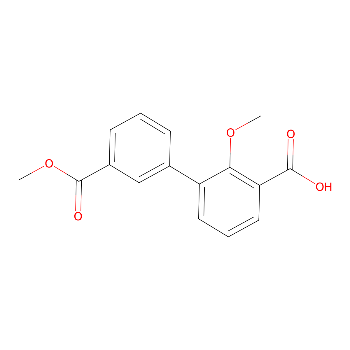 3-(3-Methoxycarbonylphenyl)-2-methoxybenzoic acid molecular structure, CAS 1262004-70-5