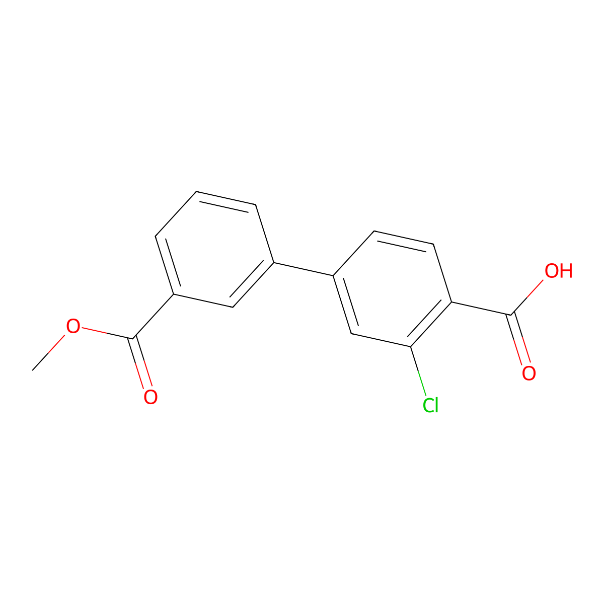 2-Chloro-4-(3-methoxycarbonylphenyl)benzoic acid molecular structure, CAS 1262004-76-1