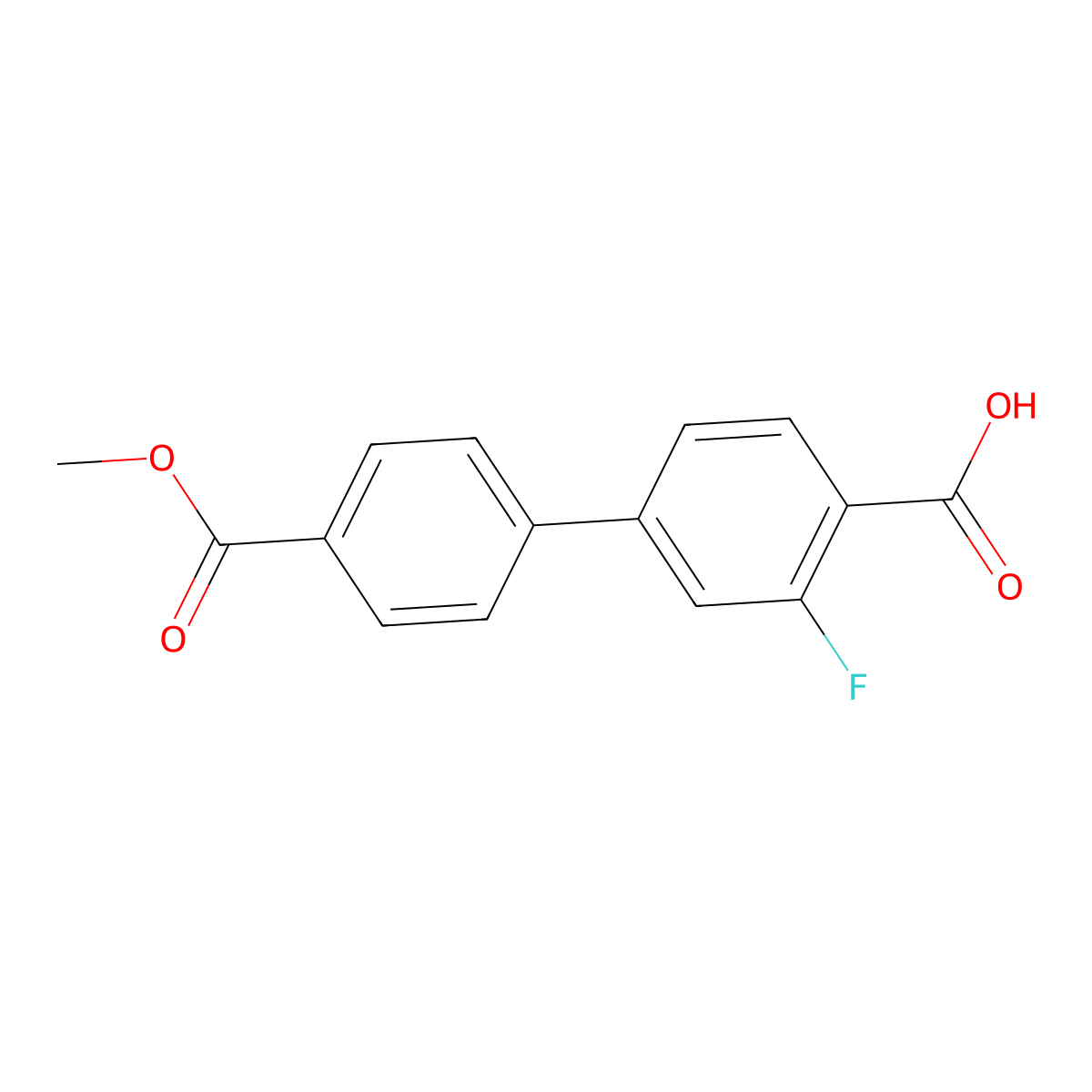 2-Fluoro-4-(4-methoxycarbonylphenyl)benzoic acid molecular structure, CAS 1262004-79-4