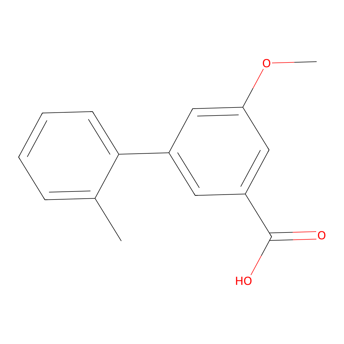 5-Methoxy-3-(2-methylphenyl)benzoic acid molecular structure, CAS 1262004-87-4