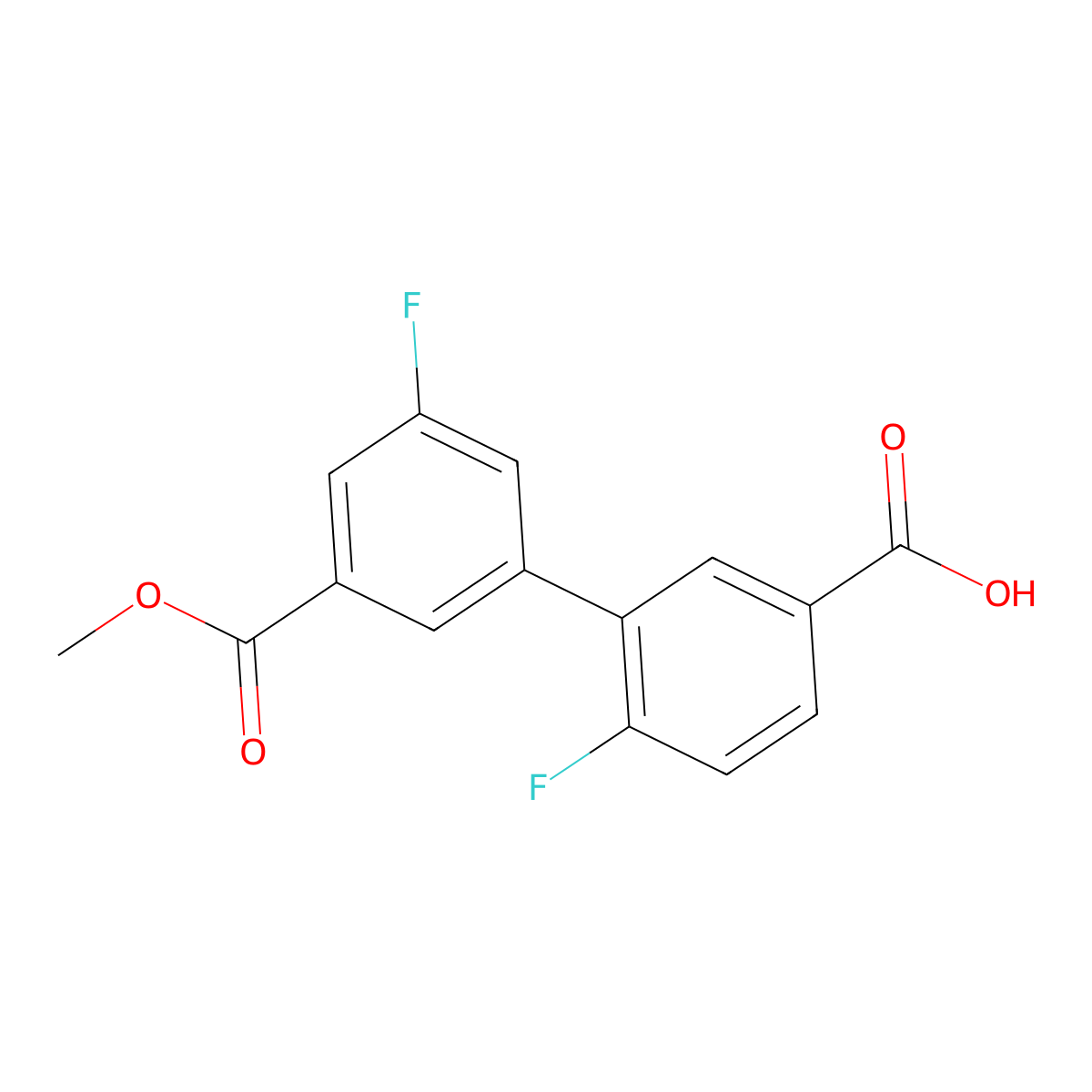 4-Fluoro-3-(3-fluoro-5-methoxycarbonylphenyl)benzoic acid molecular structure, CAS 1262004-90-9