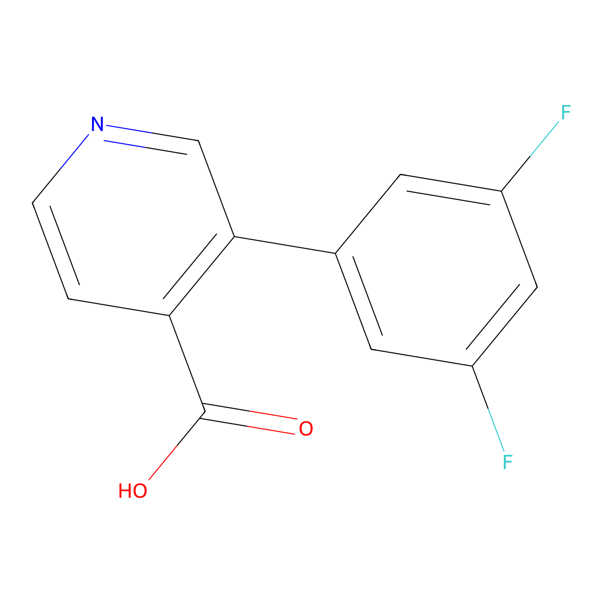 3-(3,5-Difluorophenyl)pyridine-4-carboxylic acid molecular structure, CAS 1262004-91-0