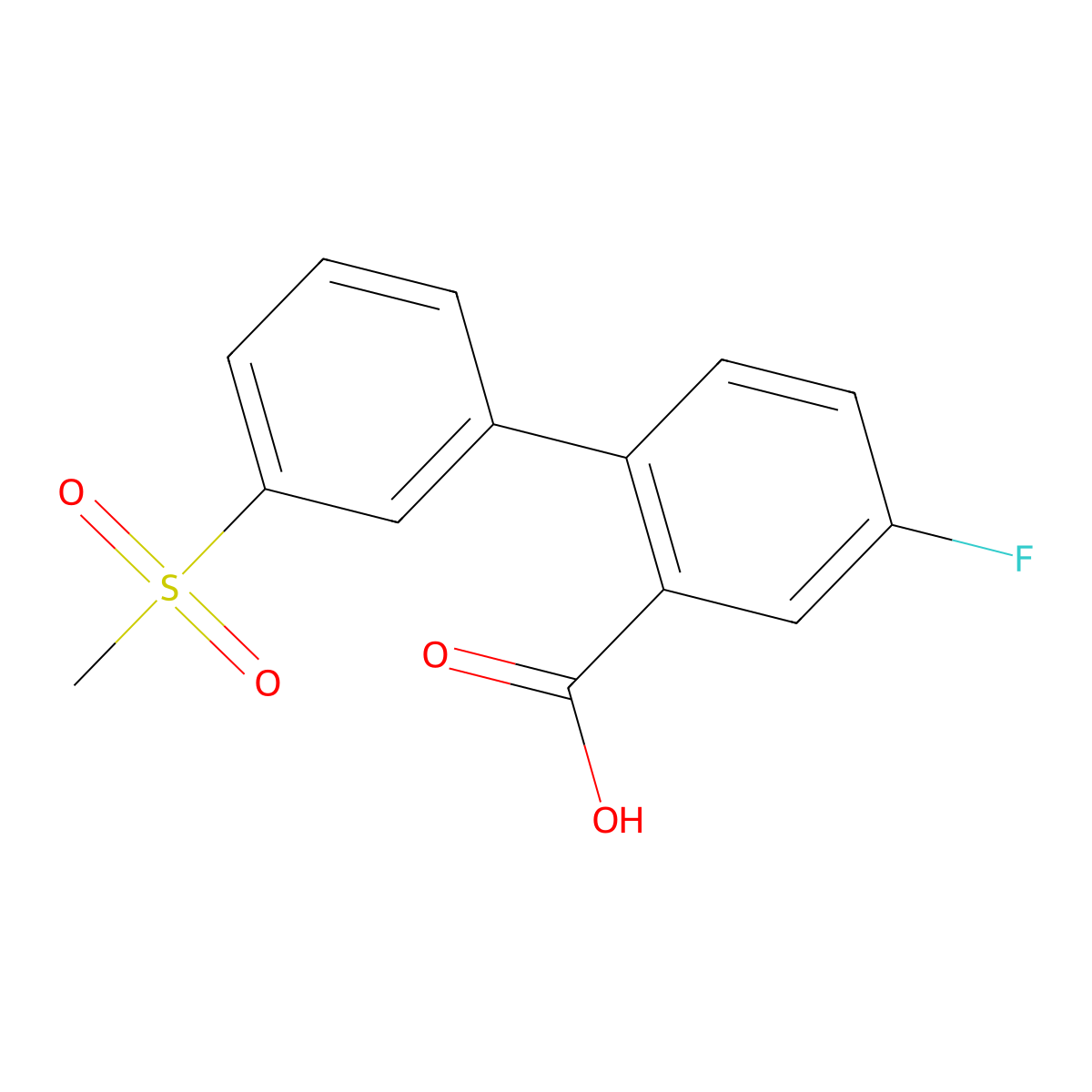 5-Fluoro-2-(3-methylsulfonylphenyl)benzoic acid molecular structure, CAS 1262005-19-5