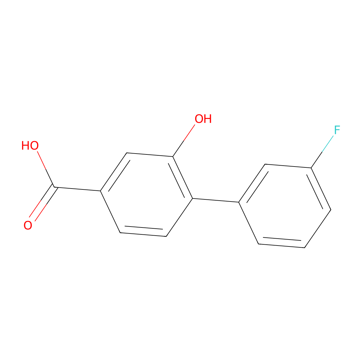 4-(3-Fluorophenyl)-3-hydroxybenzoic acid molecular structure, CAS 1262005-24-2