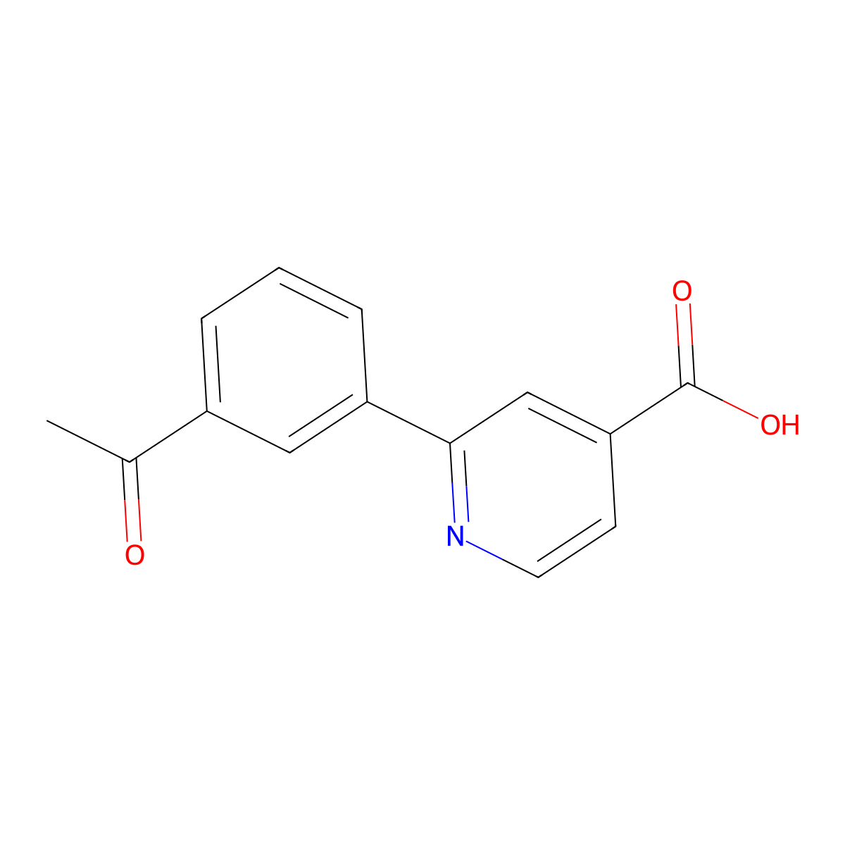2-(3-Acetylphenyl)isonicotinic acid molecular structure, CAS 1262005-25-3