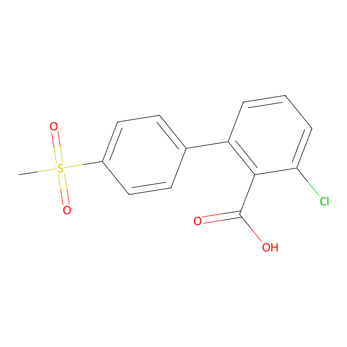 6-Chloro-2-(4-methylsulfonylphenyl)benzoic acid molecular structure, CAS 1262005-30-0