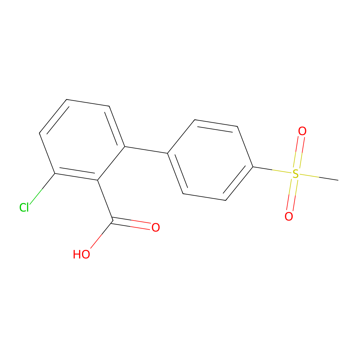 6-Chloro-2-(4-methylsulfonylphenyl)benzoic acid molecular structure, CAS 1262005-30-0