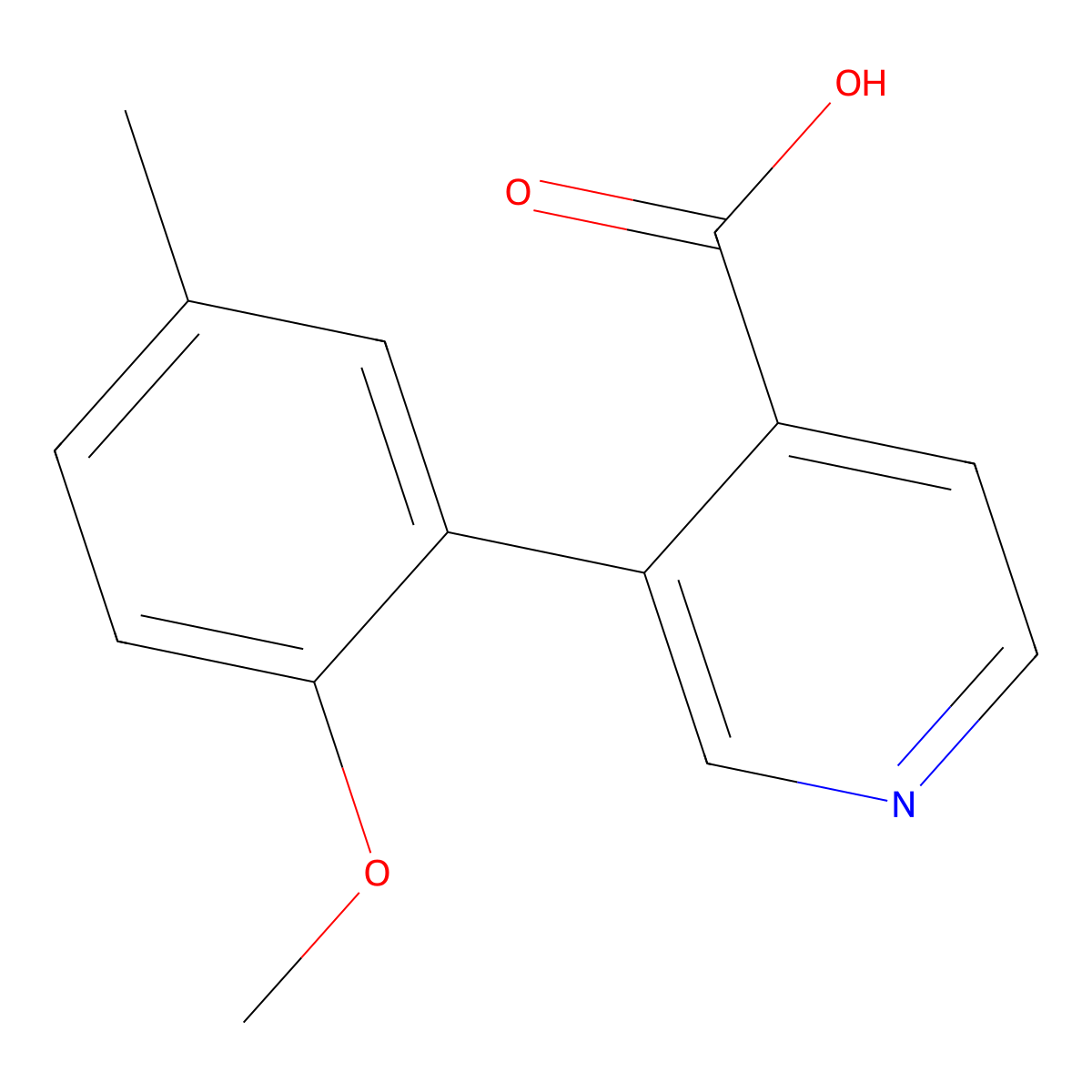 3-(2-Methoxy-5-methylphenyl)isonicotinic acid molecular structure, CAS 1262005-34-4