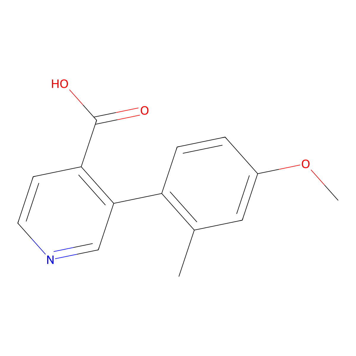 3-(4-Methoxy-2-methylphenyl)isonicotinic acid molecular structure, CAS 1262005-36-6