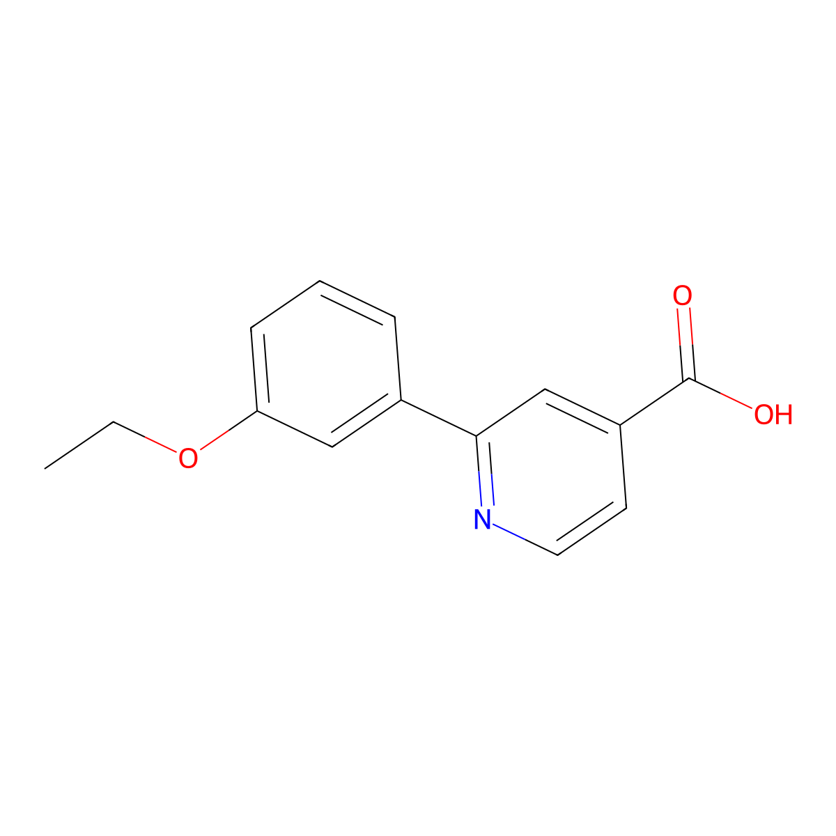 2-(3-Ethoxyphenyl)isonicotinic acid molecular structure, CAS 1262005-38-8