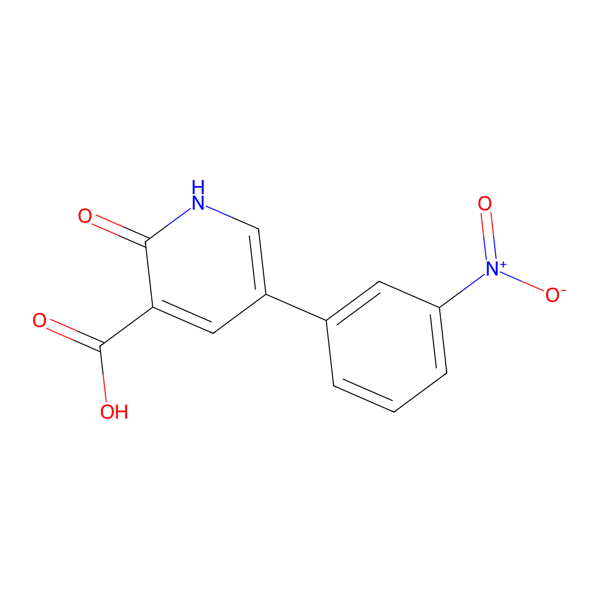 2-Hydroxy-5-(3-nitrophenyl)nicotinic acid molecular structure, CAS 1262005-41-3