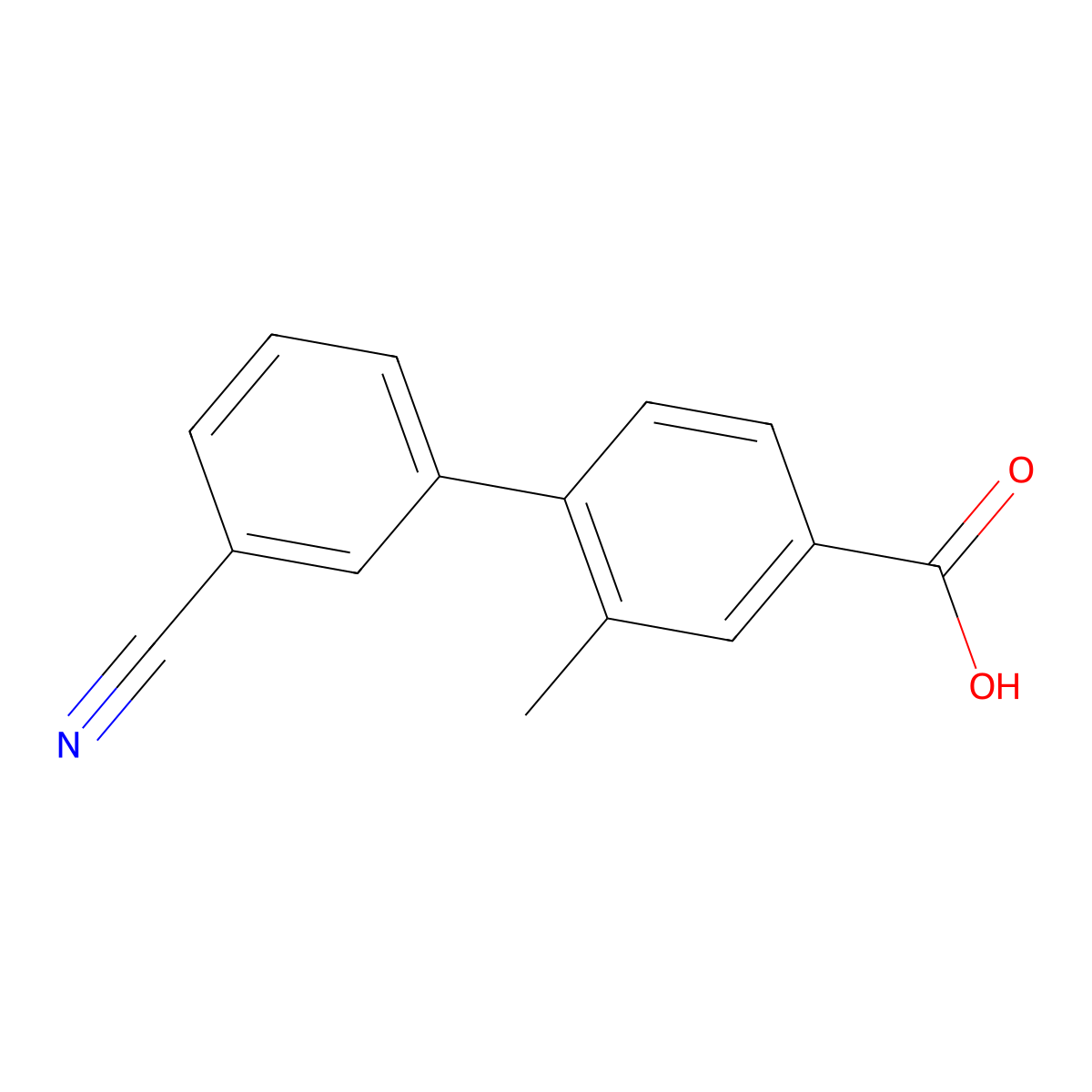 4-(3-Cyanophenyl)-3-methylbenzoic acid molecular structure, CAS 1262005-42-4