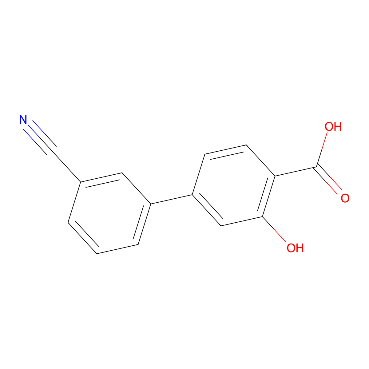 4-(3-Cyanophenyl)-2-hydroxybenzoic acid molecular structure, CAS 1262005-46-8